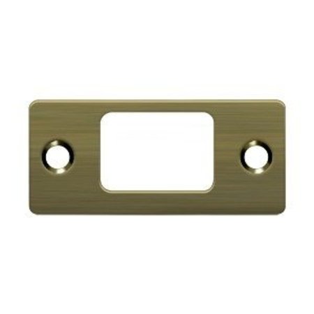 DELTANA SP2753U5 Deadbolt Strike Plate Antique Brass, 10PK SP2753U5-XCP10